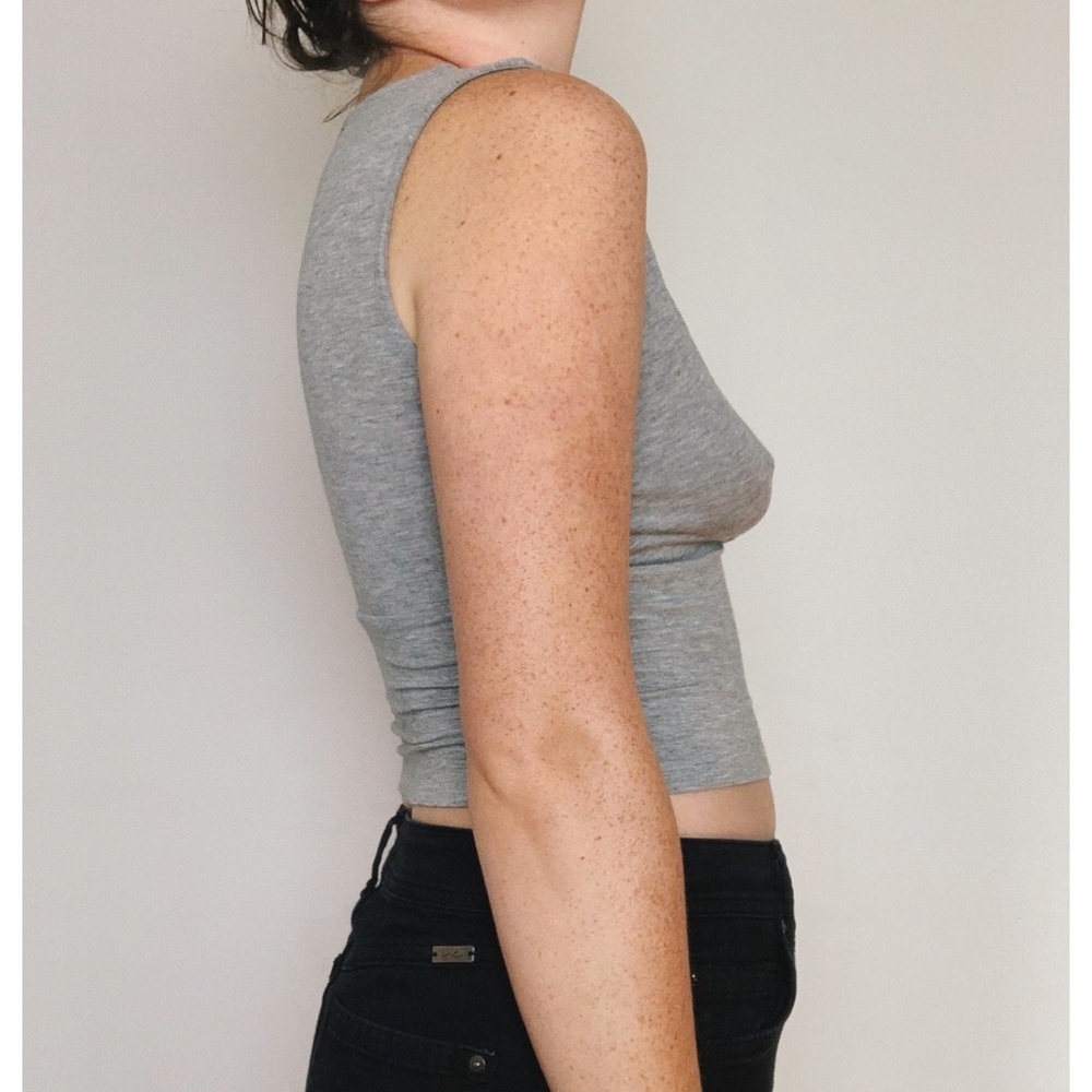Soft Gray Crop Top: